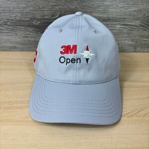 3M Open Hat Cap Strap Back Gray Levelwear Performance Golf Minnesota
